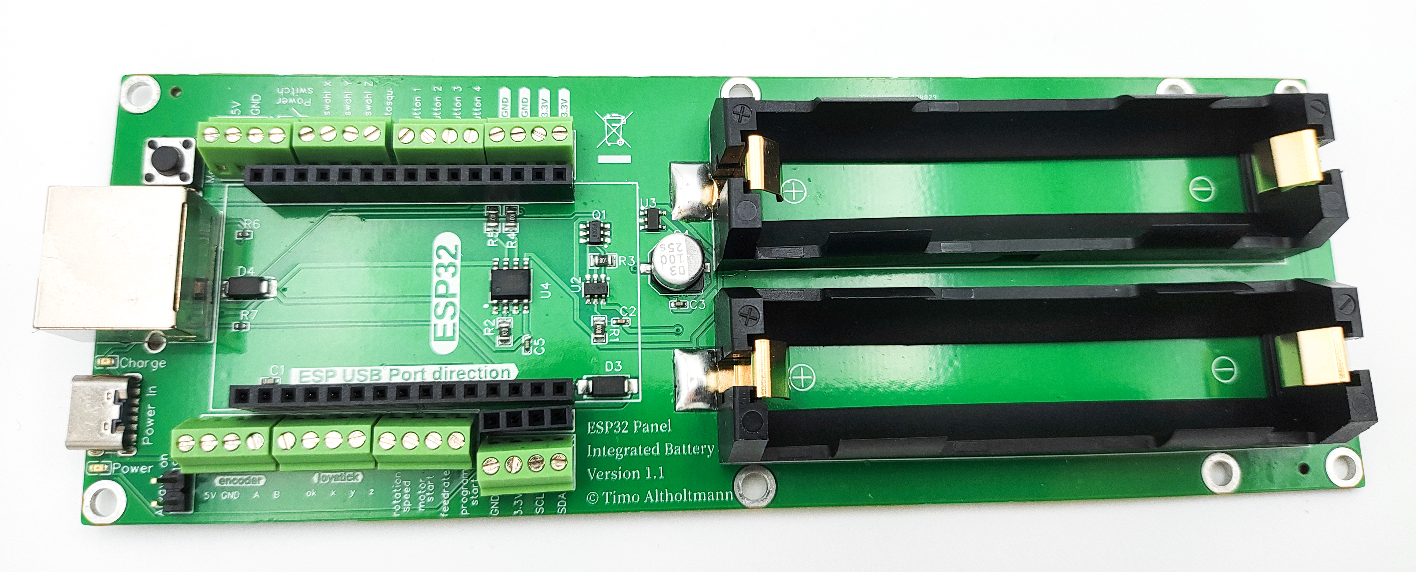 ESP32 Panel Integrated Battery Platine